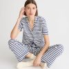 Best J.Crew Short-Sleeve Pajama Pant Set In Striped Dreamy Cotton Blend