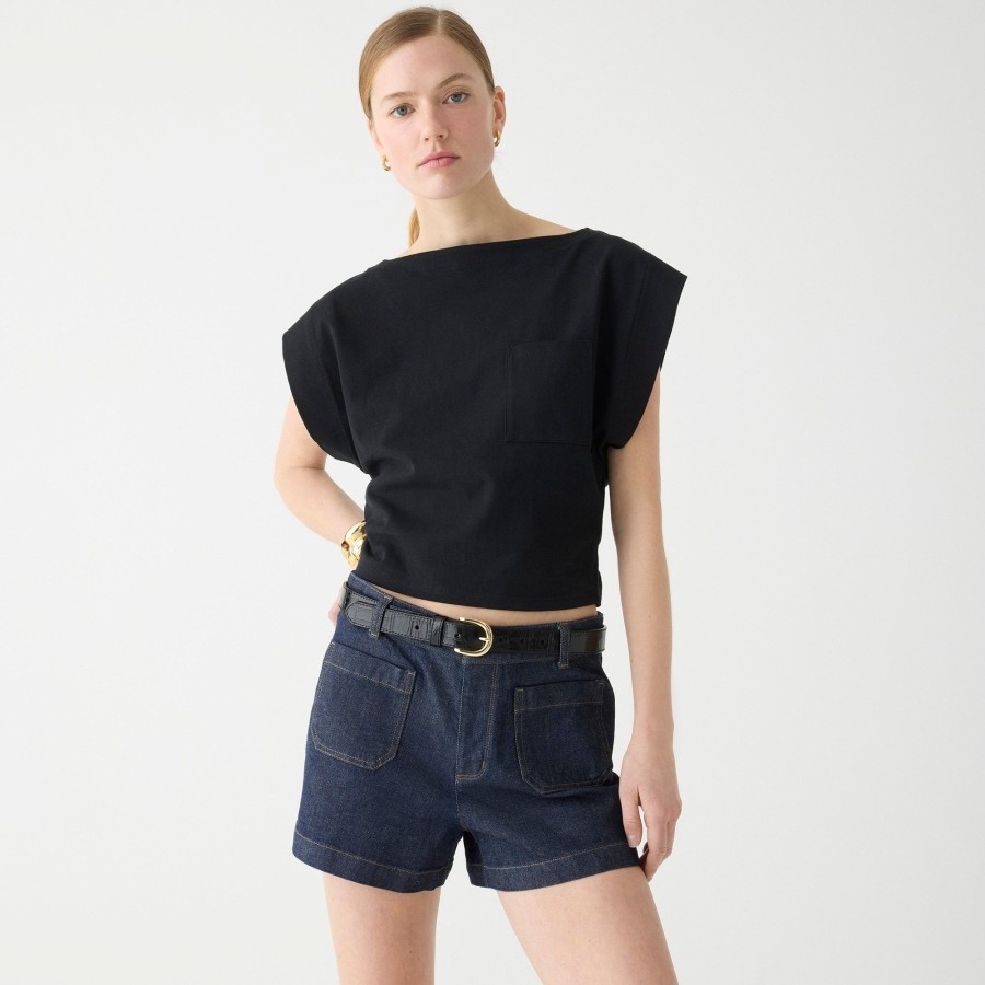 Hot J.Crew Patch-Pocket Denim Short In Resin Wash