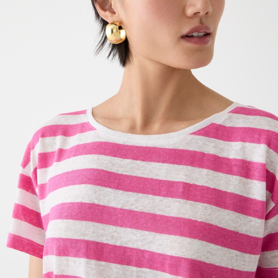 Hot J.Crew Relaxed Linen T-Shirt In Stripe