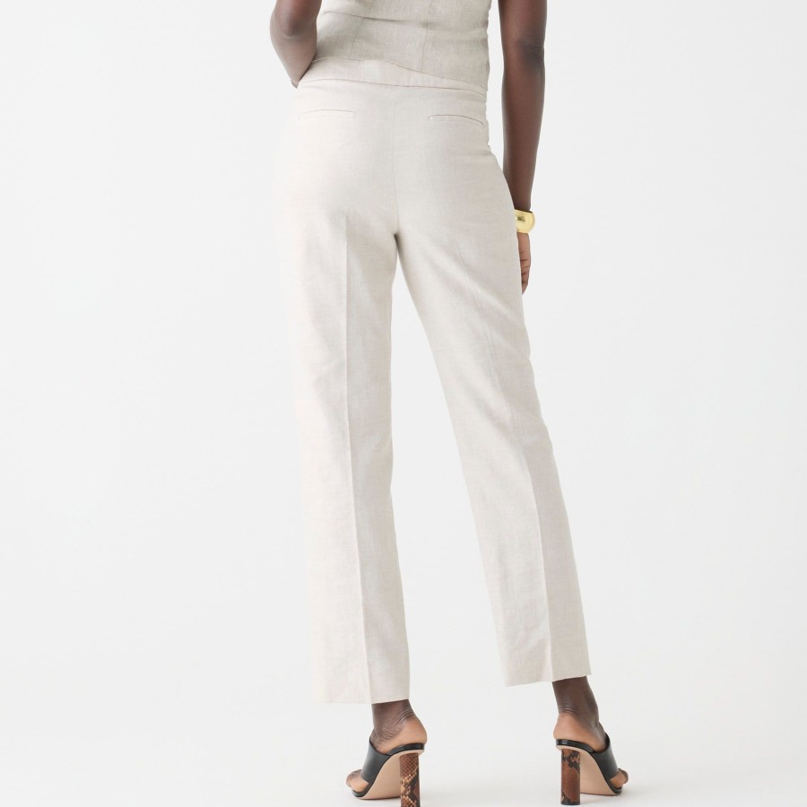 New J.Crew Kate Straight-Leg Pant In Stretch Linen Blend