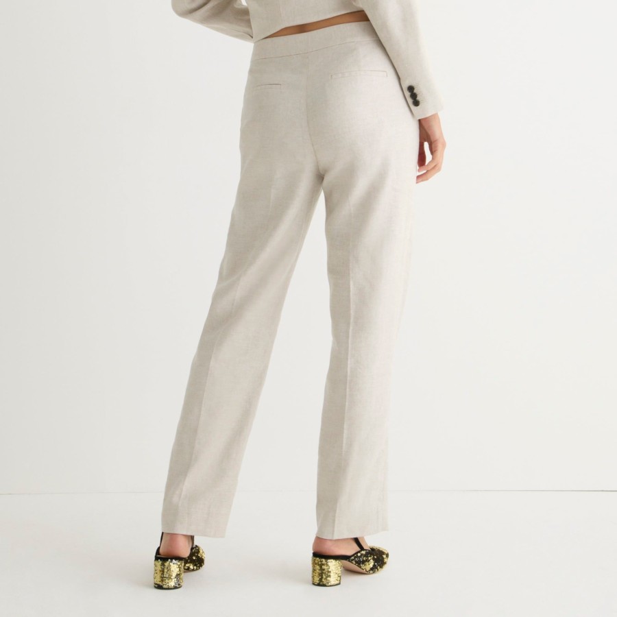 New J.Crew Kate Straight-Leg Pant In Stretch Linen Blend