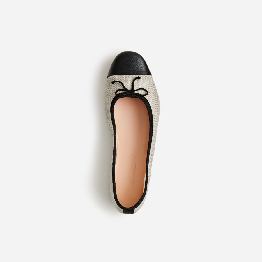 Clearance J.Crew Zoe Cap Toe Ballet Flats In Spanish Canvas