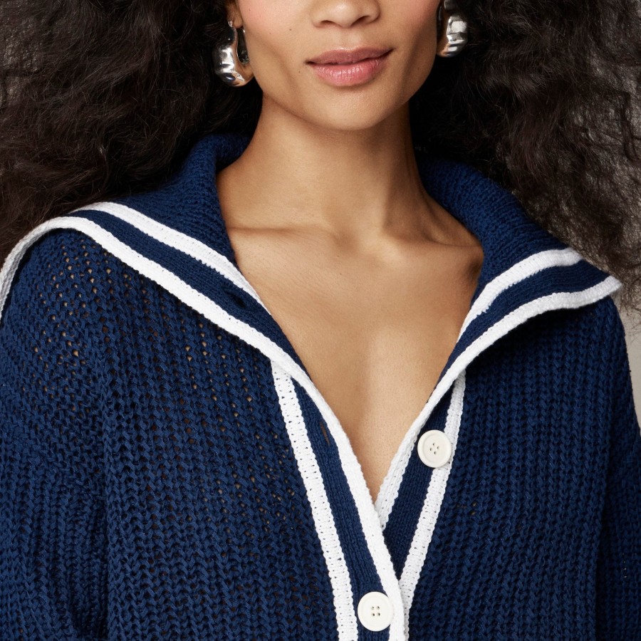 New J.Crew Textured Sailor Cardigan Sweater