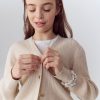 New J.Crew Girls' Cropped V-Neck Cardigan Sweater With Lurex® Metallic Threads