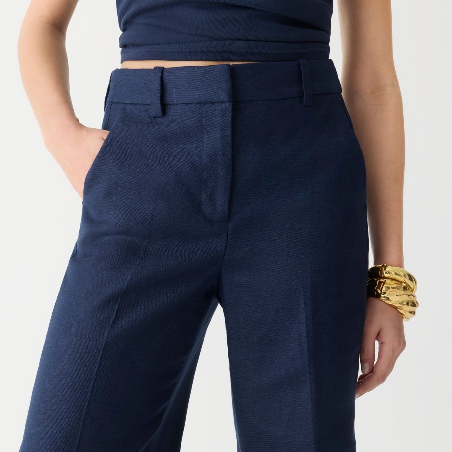 New J.Crew Carolina Flare Pant In Stretch Linen Blend