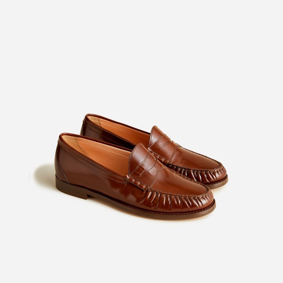 New J.Crew Winona Penny Loafers In Spazzolato Leather