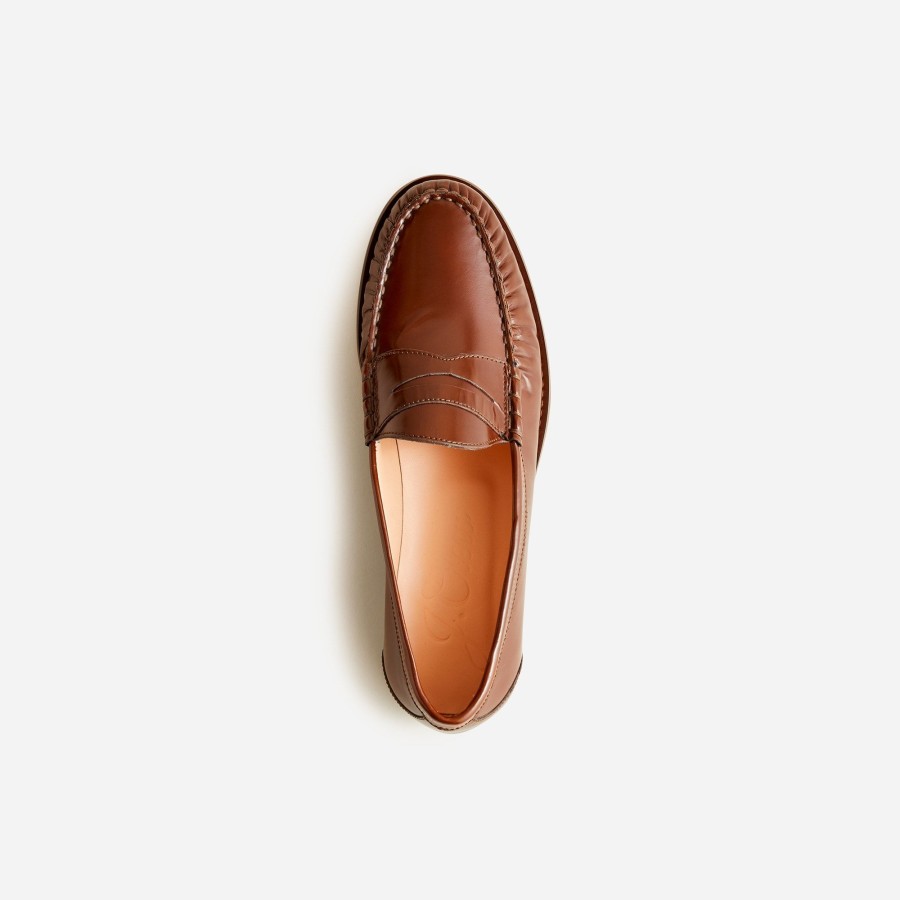 New J.Crew Winona Penny Loafers In Spazzolato Leather