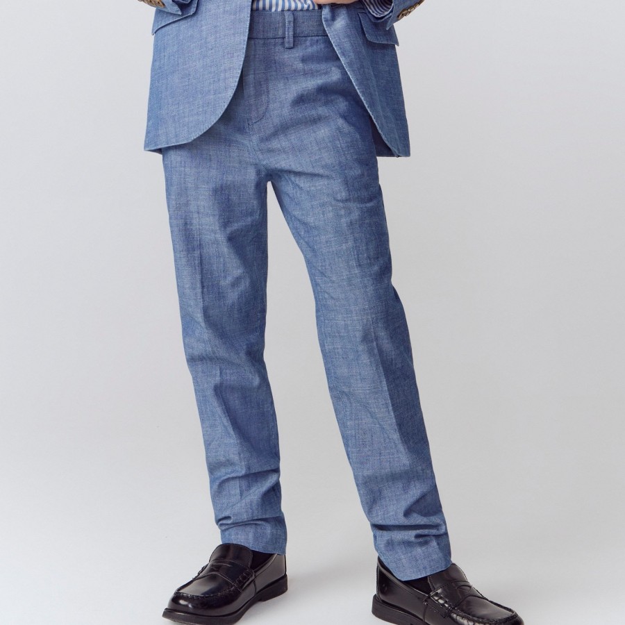 Clearance J.Crew Boys' Ludlow Suit Pant In Chambray