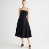 New J.Crew Seamed Flare Midi Dress In Linen Blend