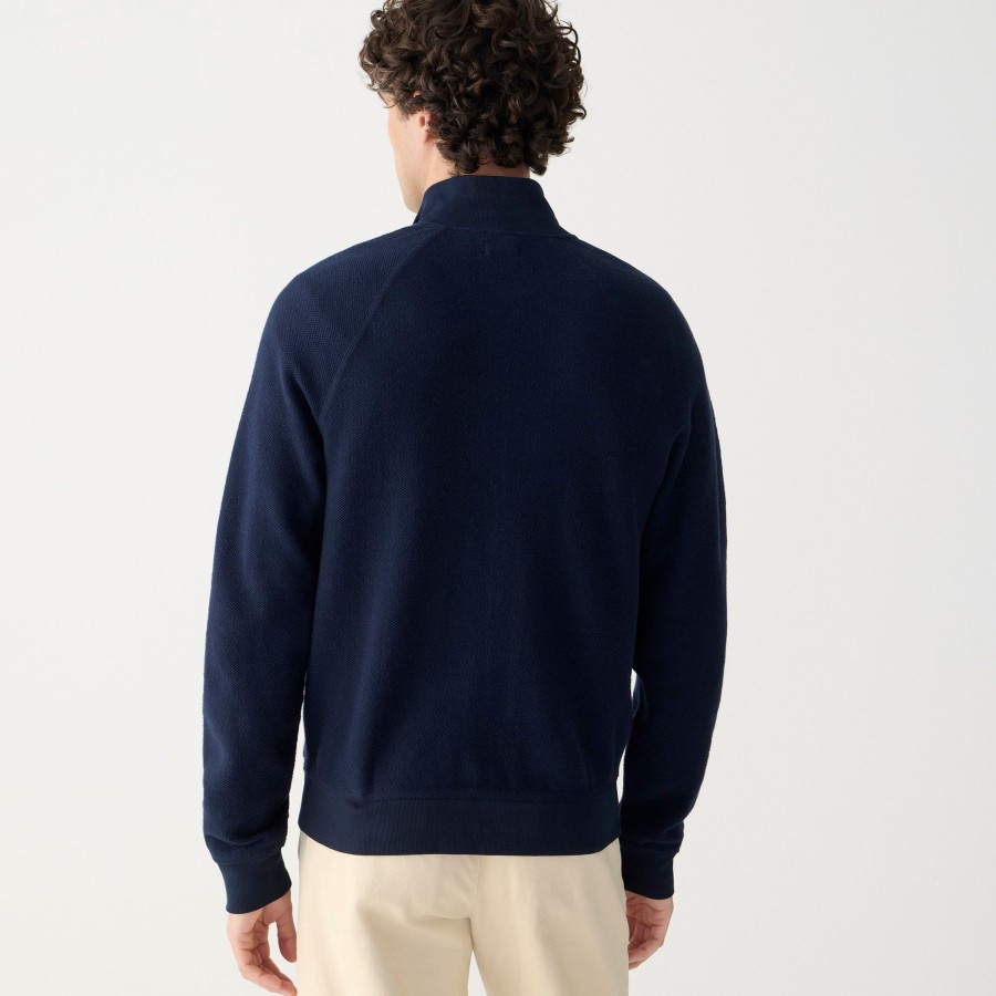 Hot J.Crew Cotton Pique-Stitch Track Jacket