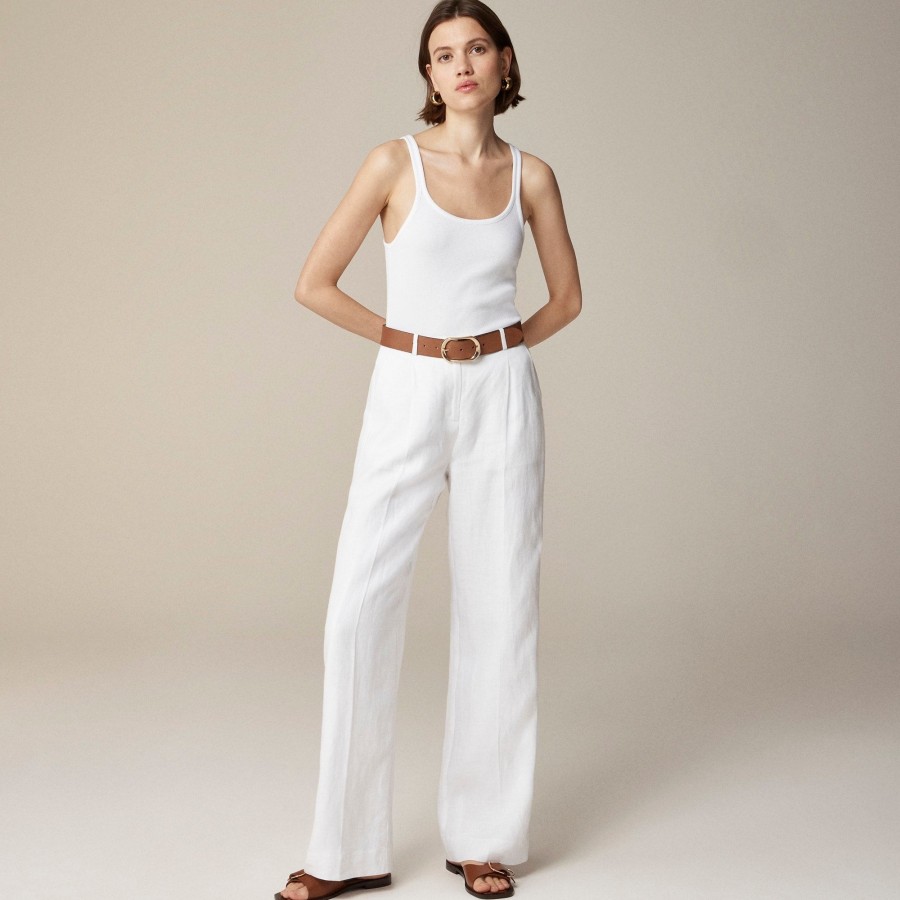 Hot J.Crew Wide-Leg Essential Pant In Linen