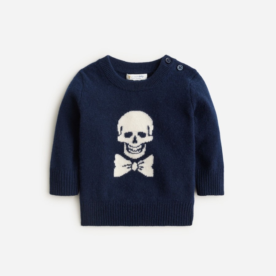 Hot J.Crew Limited-Edition Baby Cashmere Skull Crewneck Sweater