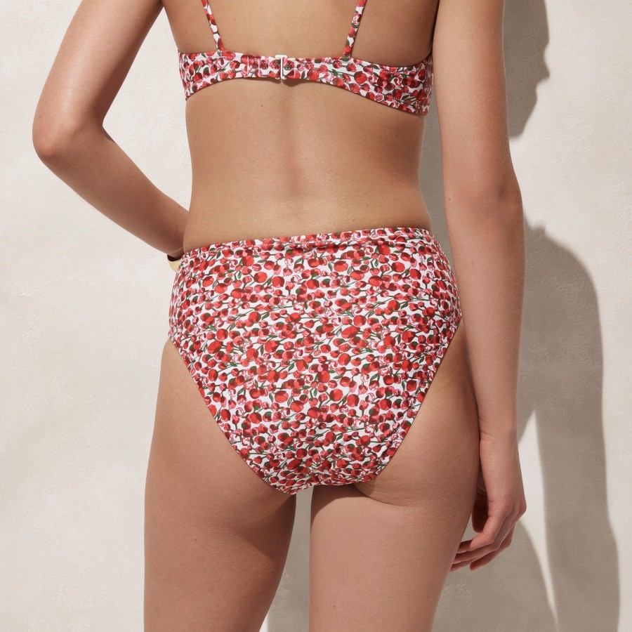 New J.Crew High-Rise Full-Coverage Bikini Bottom In Liberty® Eliza'S Red Fabric