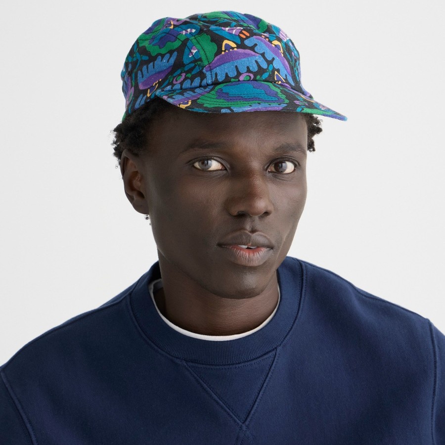 Online J.Crew Three-Panel Printed Linen Cap