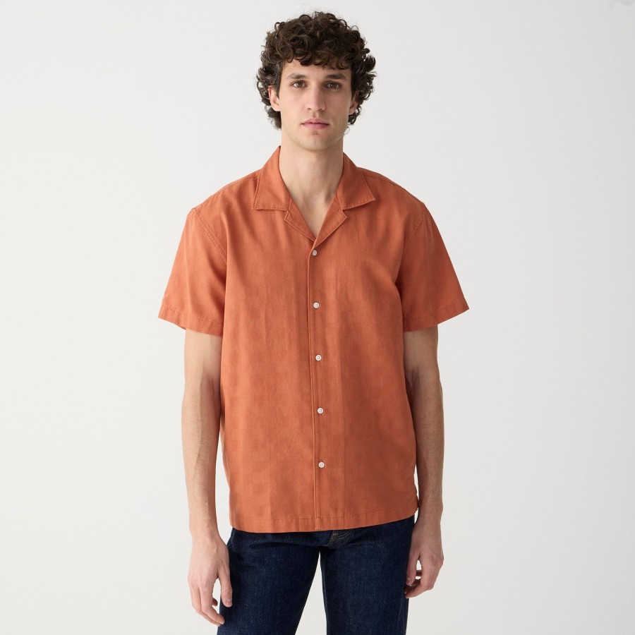 Hot J.Crew Short-Sleeve Textured Cotton Camp-Collar Shirt