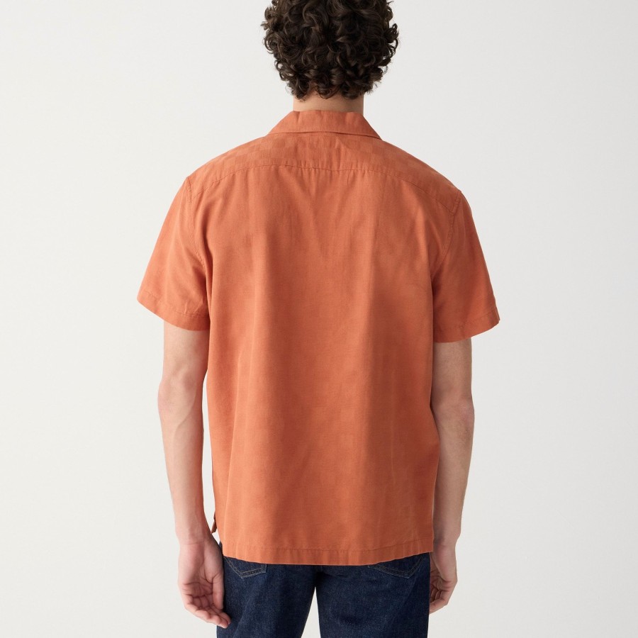 Hot J.Crew Short-Sleeve Textured Cotton Camp-Collar Shirt