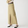 New J.Crew Classic Denim Maxi Skirt In Khaki