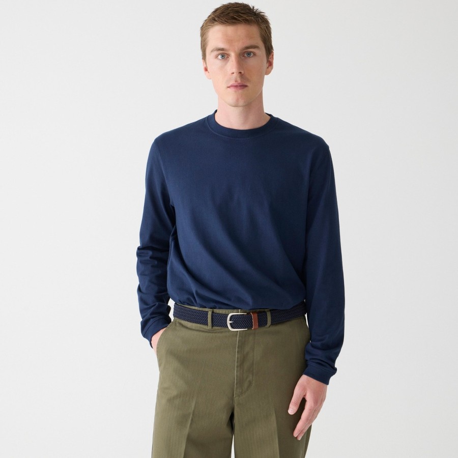 Online J.Crew Relaxed Long-Sleeve Premium-Weight Cotton T-Shirt