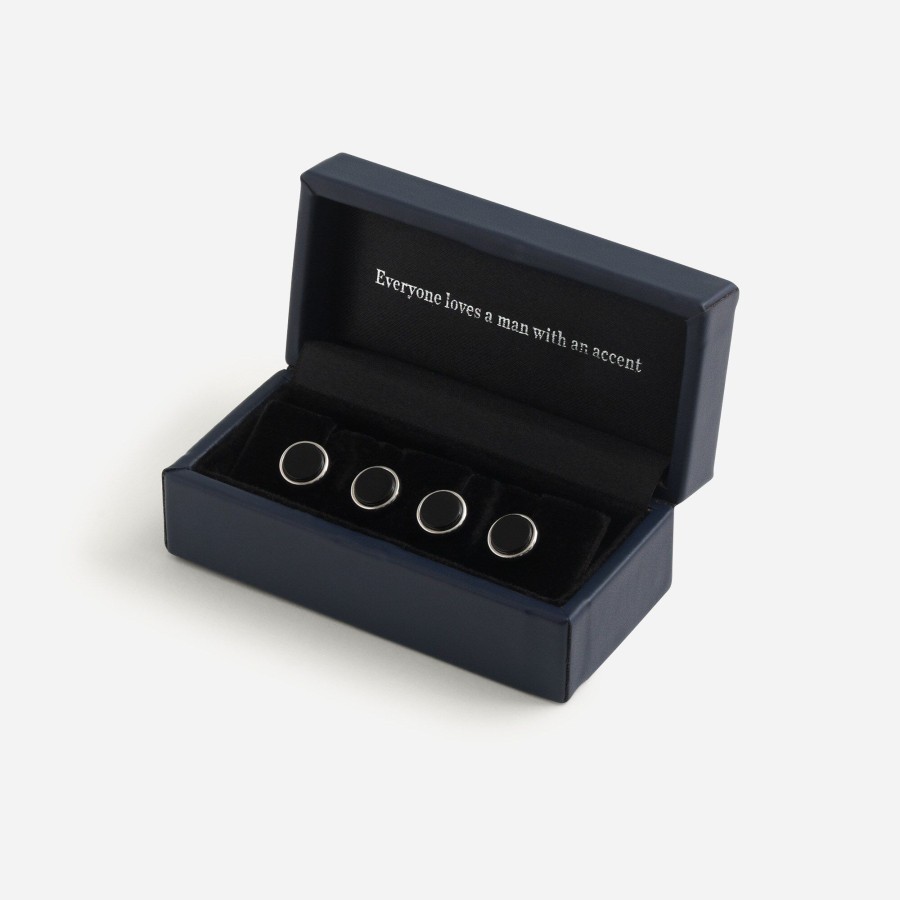 Wholesale J.Crew Black Onyx Sterling Silver Tuxedo Studs