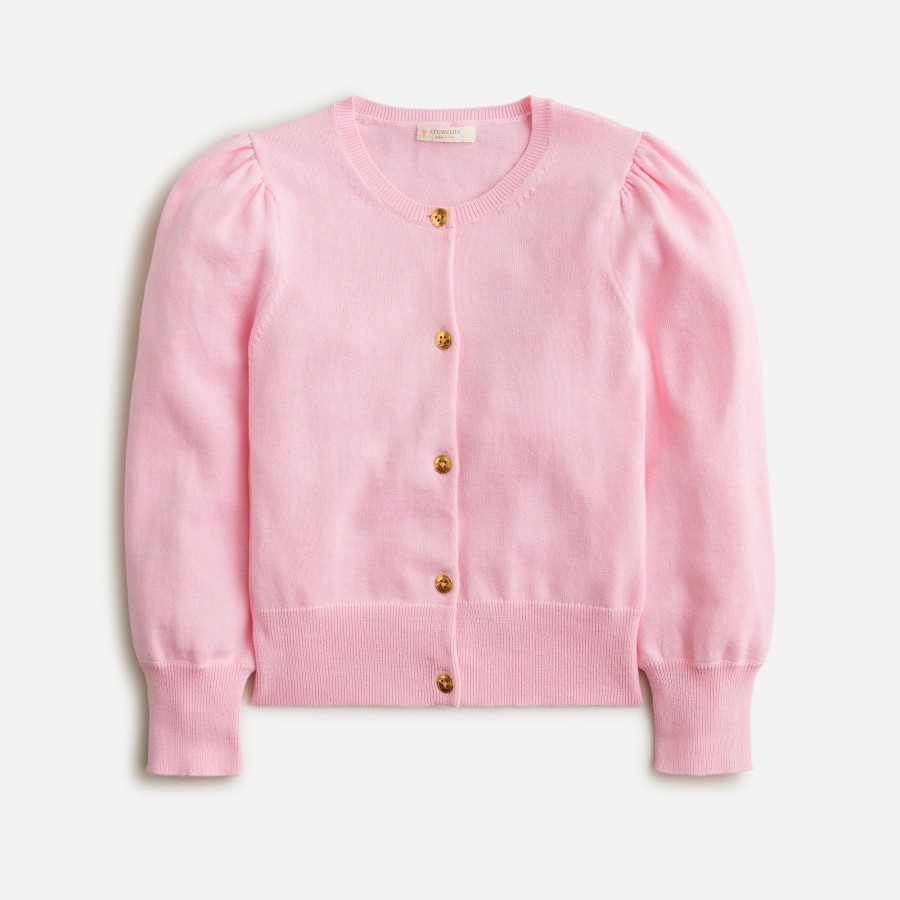 Clearance J.Crew Girls' Puff-Sleeve Cardigan Sweater