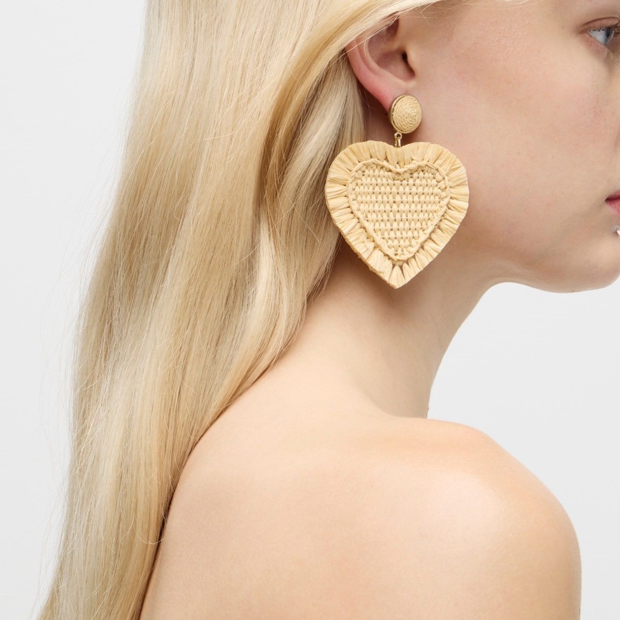 Wholesale J.Crew Oversized Heart Raffia Earrings