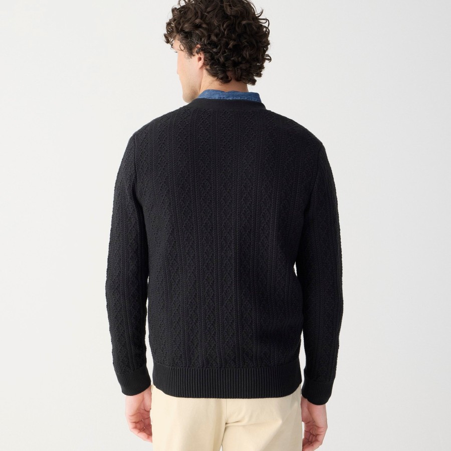 Online J.Crew Heritage Cotton Pointelle-Stitch Cardigan Sweater