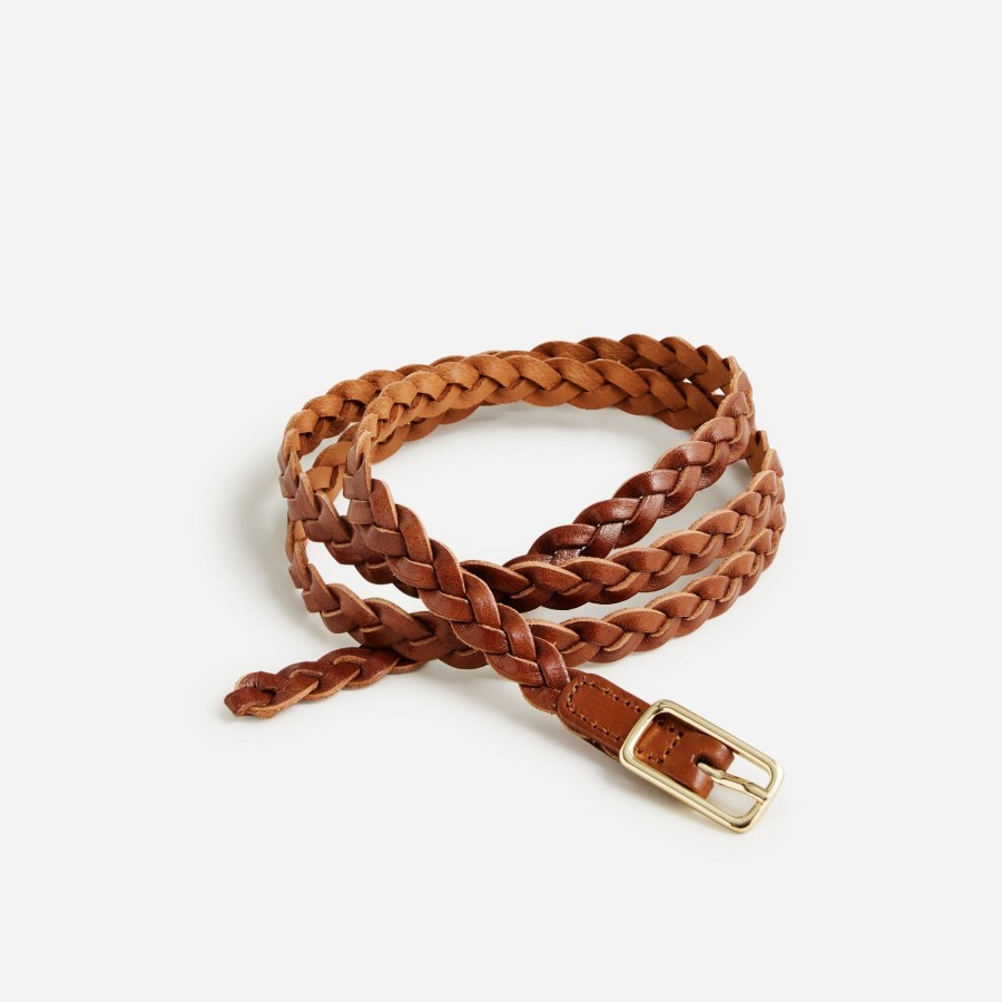 Hot J.Crew Skinny Braided Belt In Italian Leather