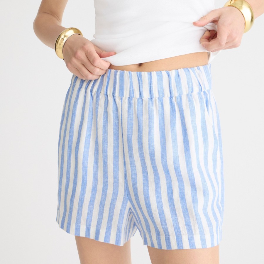 Clearance J.Crew Tropez Short In Striped Linen