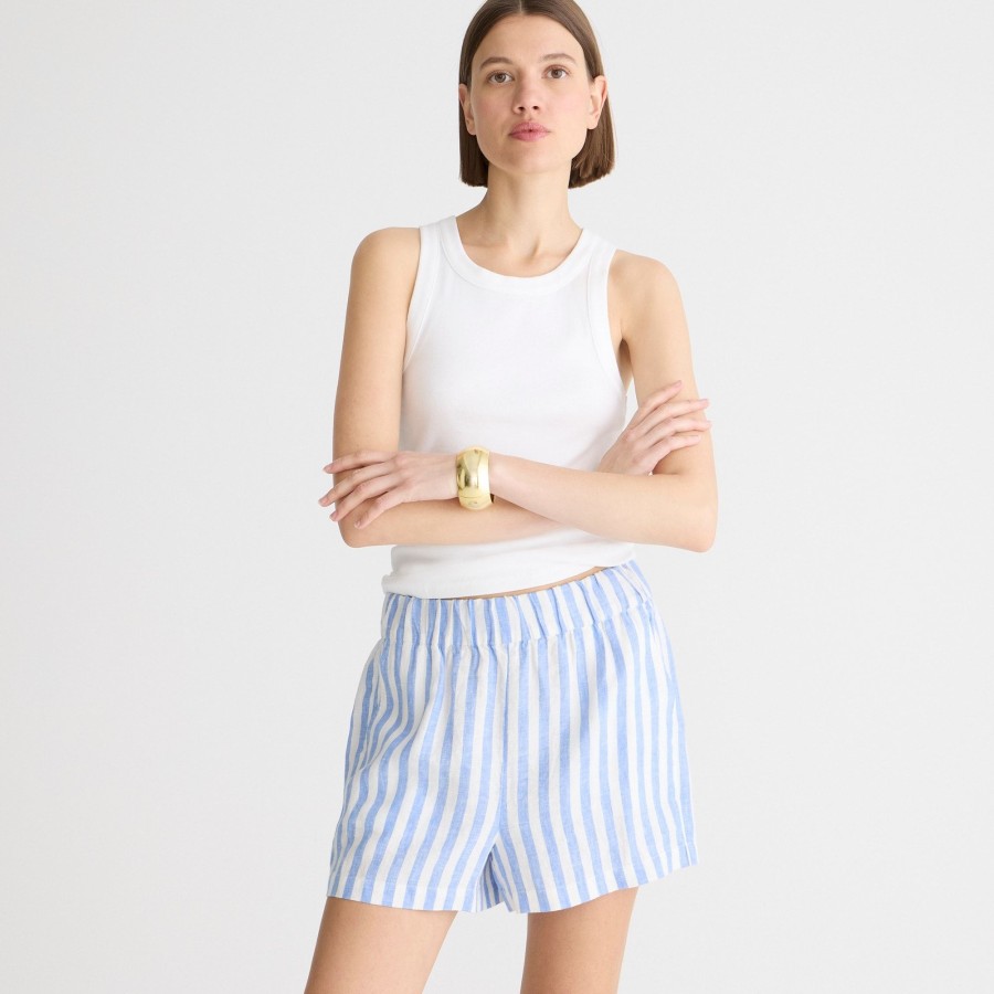 Clearance J.Crew Tropez Short In Striped Linen