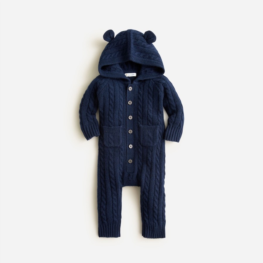 Clearance J.Crew Limited-Edition Baby Cashmere Cable-Knit Bear One-Piece