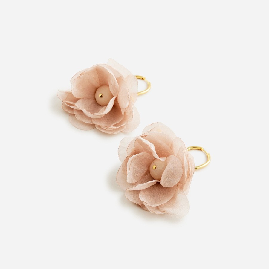 Online J.Crew Flower Applique Drop Earrings