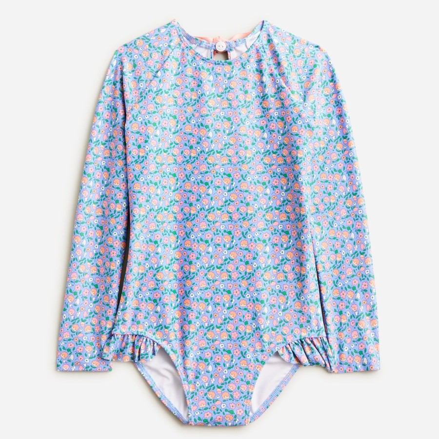 Clearance J.Crew Minnow X Crewcuts Girls' Rash Guard One-Piece Swimsuit With Upf 50+