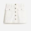 Best J.Crew Girls' Button-Front Denim Mini Skirt In White