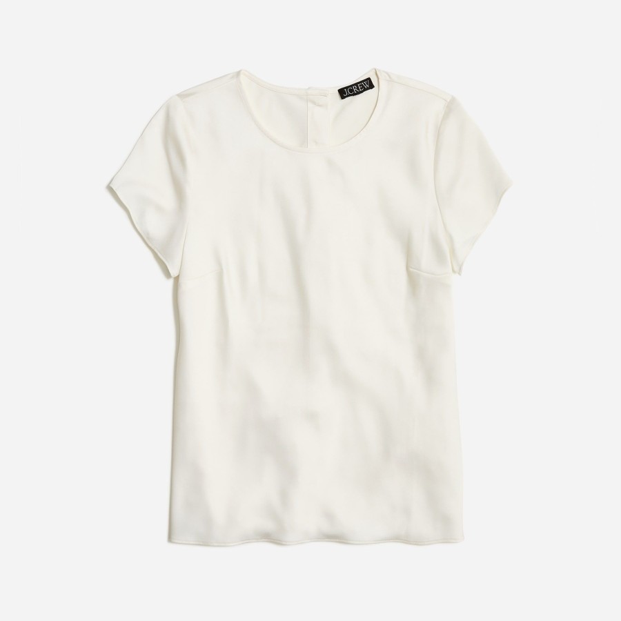 Hot J.Crew Short-Sleeve Button-Back Top In Everyday Crepe