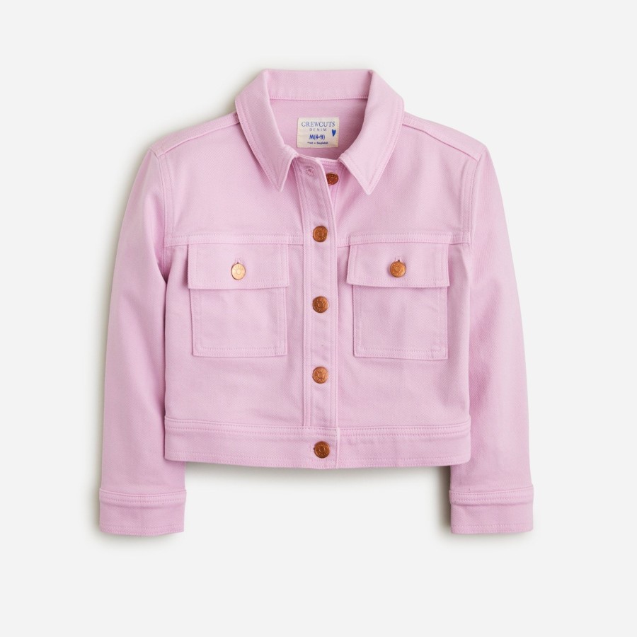 New J.Crew Girls' Cropped Denim Jacket