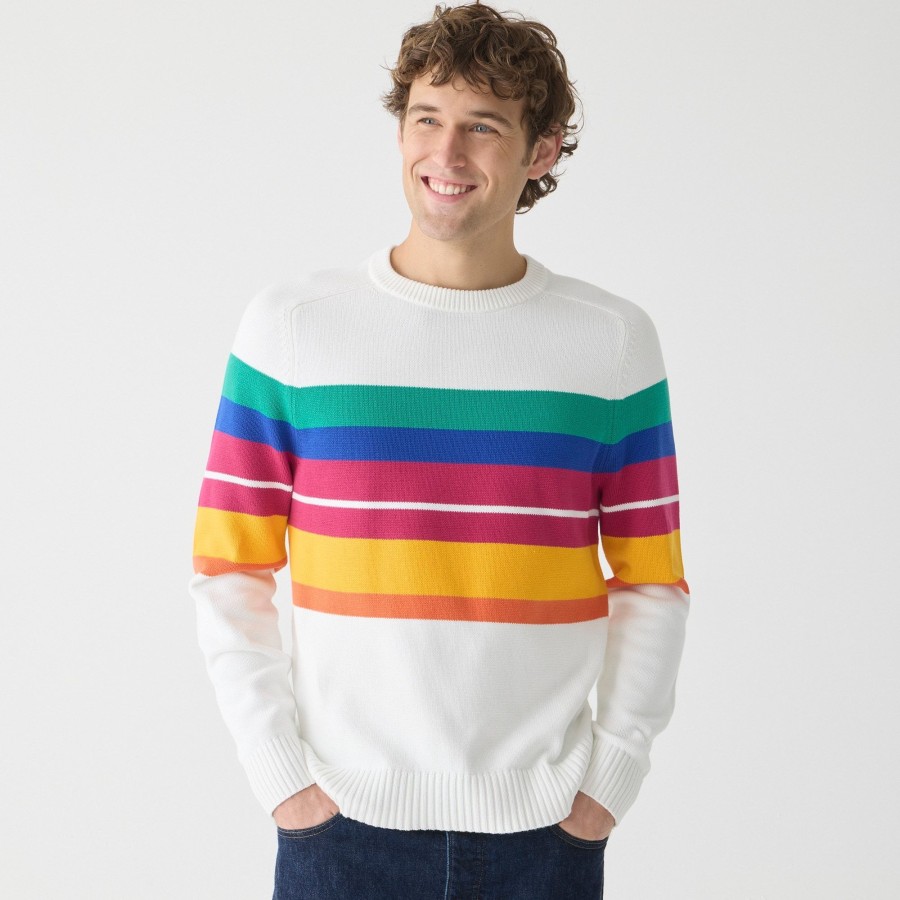 New J.Crew Heritage Cotton Sweater In Stripe