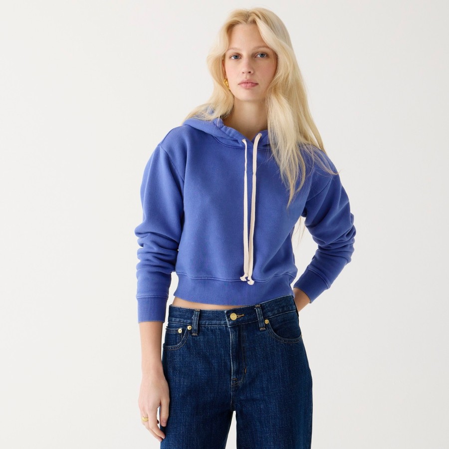 Clearance J.Crew Heritage Fleece Cropped Hoodie