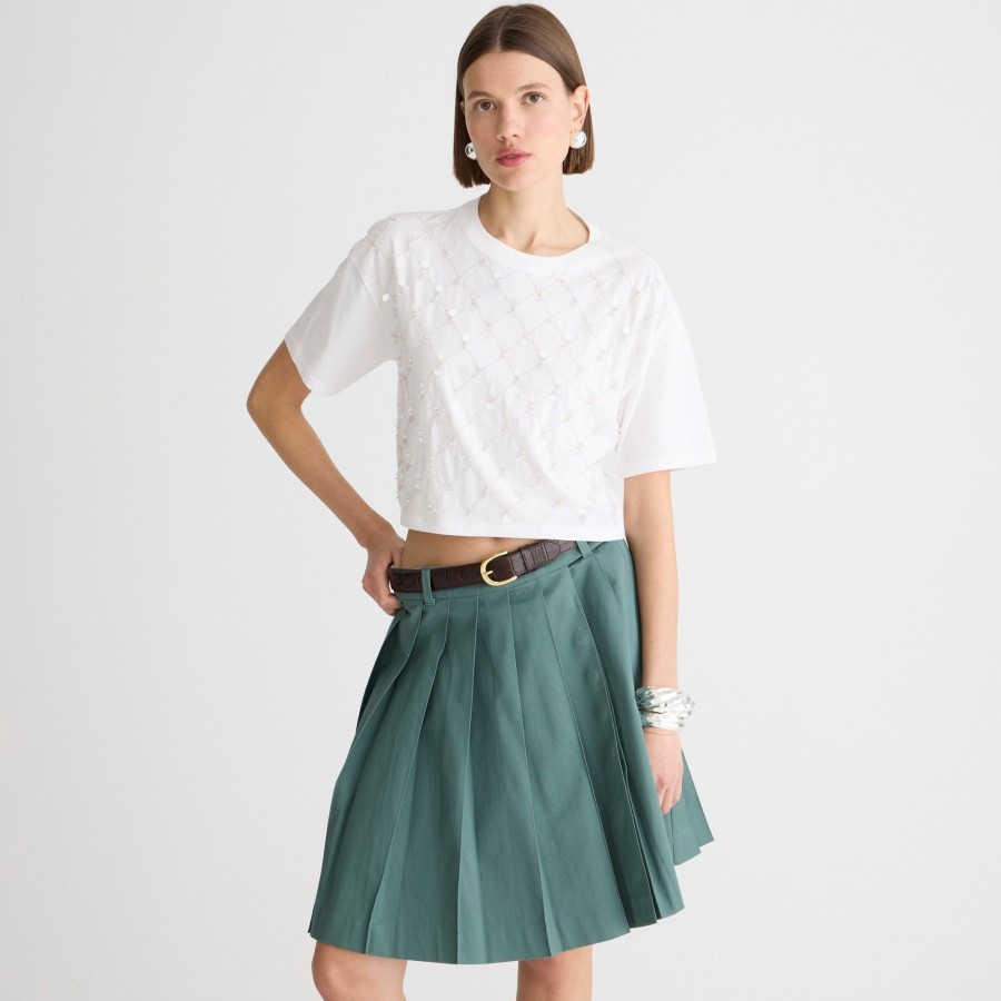 Online J.Crew Broken-In Jersey Cropped T-Shirt With Patterned Sequins