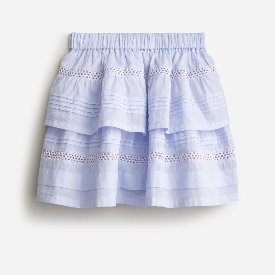 Wholesale J.Crew Girls' Eyelet Tiered Skirt In Cotton Voile