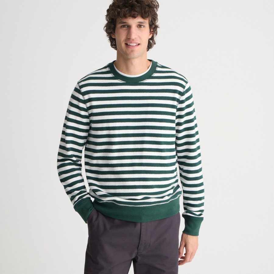 New J.Crew Long-Sleeve Textured Sweater-Tee In Stripe