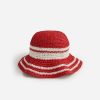 Online J.Crew Round Packable Hat In Striped Faux Raffia