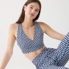 New J.Crew Cloudstretch Deep V-Neck Sports Bra In Checkerboard