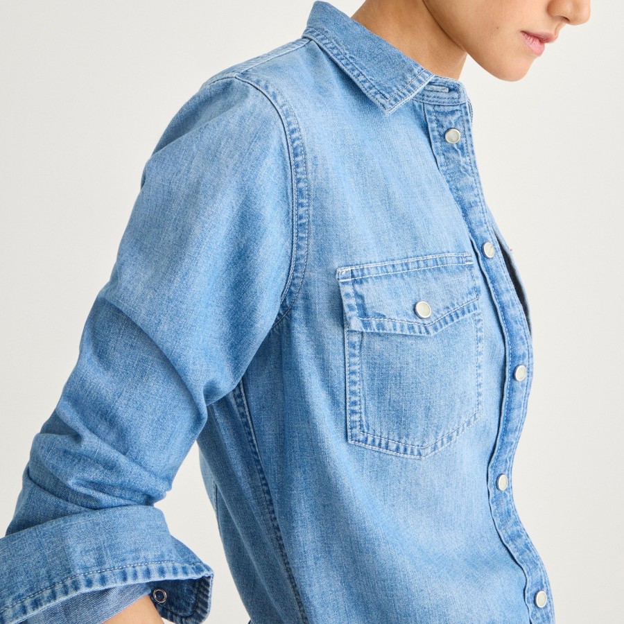 Hot J.Crew Wren Slim Western Chambray Shirt In Callie Wash