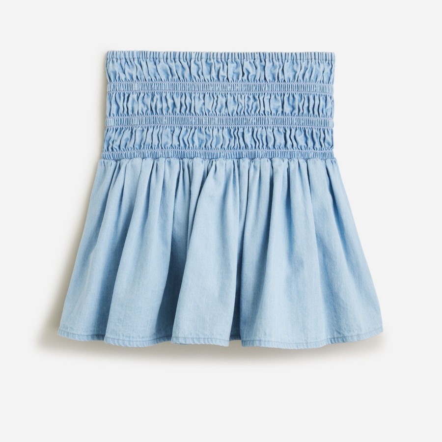 Wholesale J.Crew Girls' Smocked Chambray Skirt