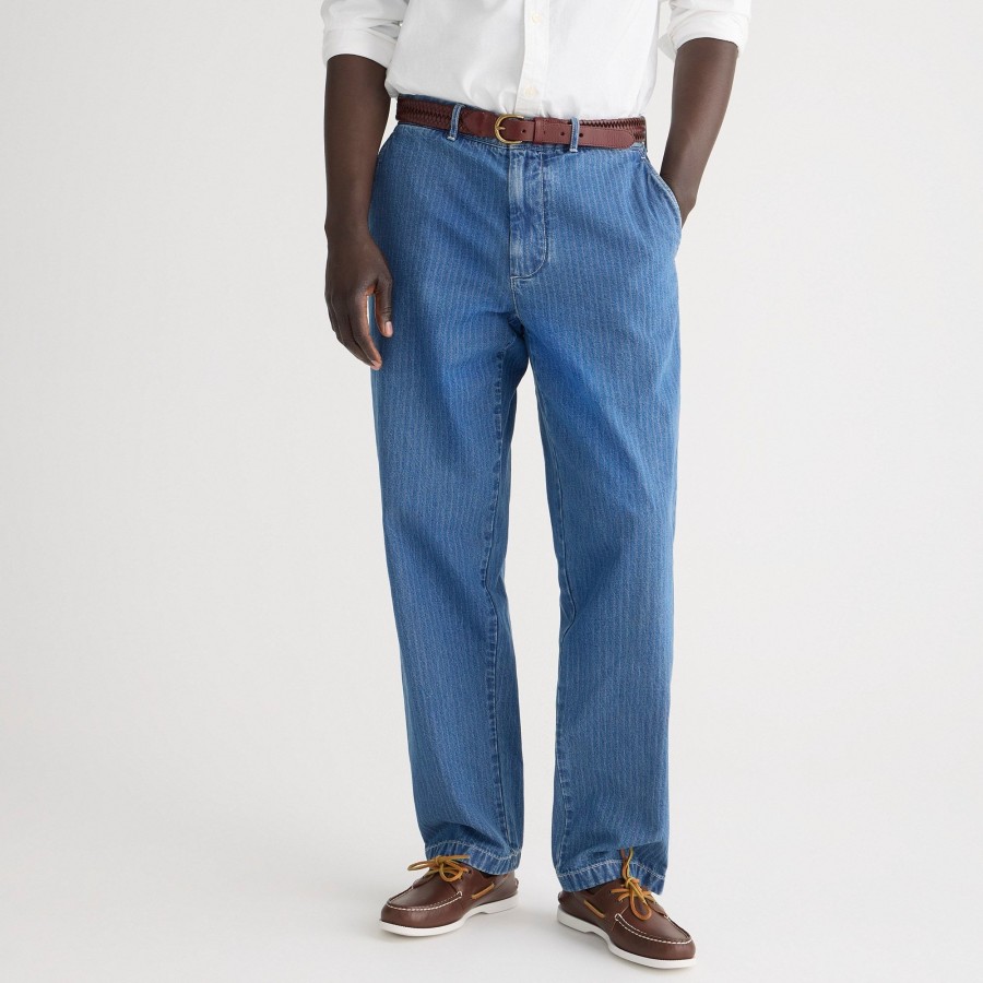 Best J.Crew Classic Chino In Dobby Indigo Stripe