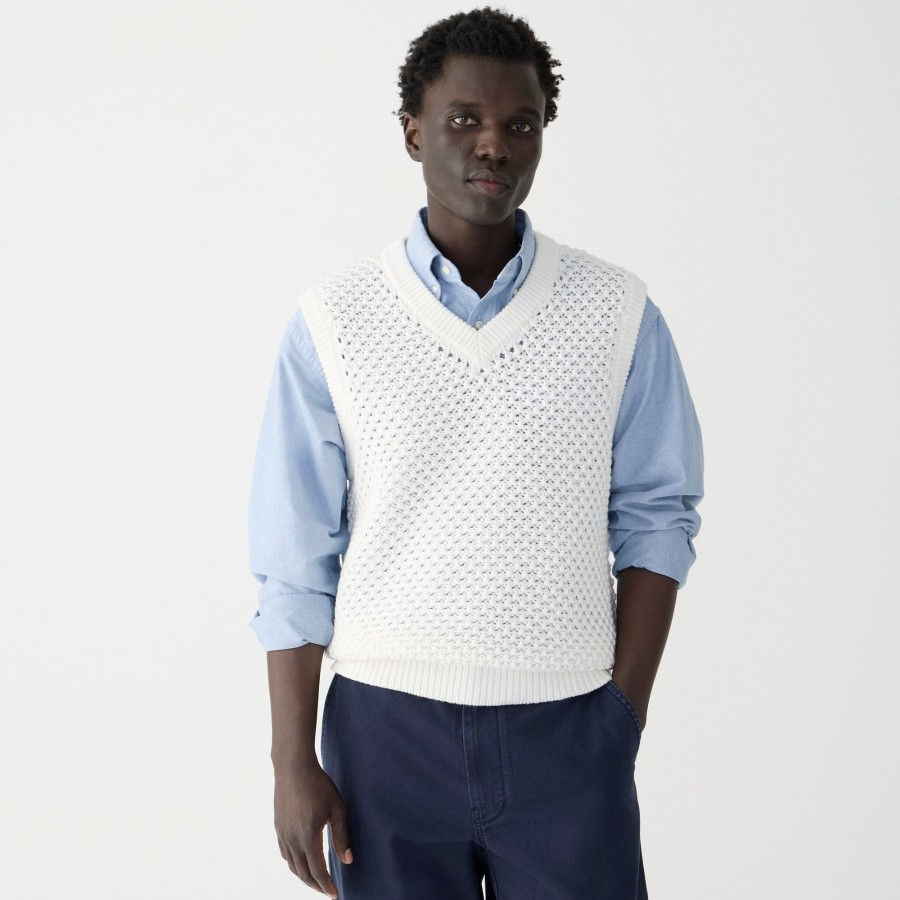 Hot J.Crew Cotton Berry-Stitch Sweater-Vest