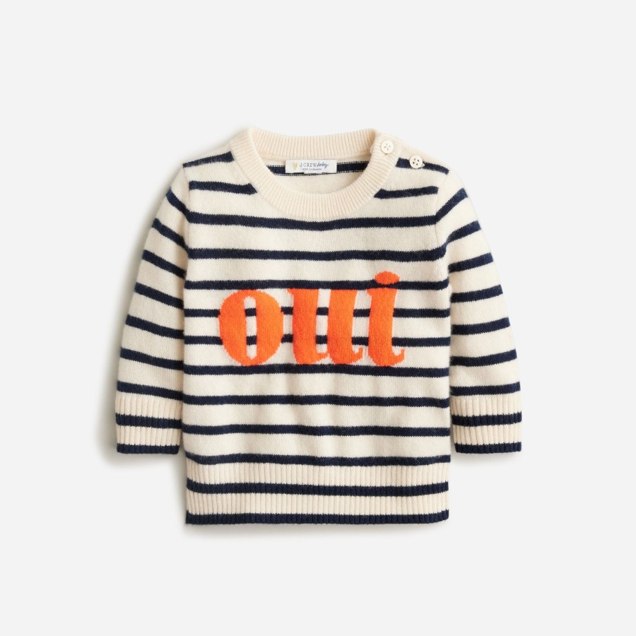 Hot J.Crew Limited-Edition Baby Cashmere "Oui" Crewneck Sweater