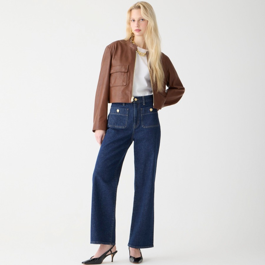 New J.Crew Sailor Slim Wide-Leg Jean In Regina Wash