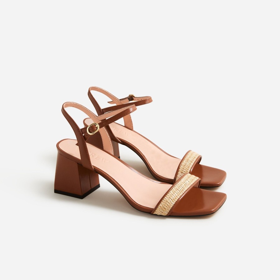 Online J.Crew Layne Ankle-Strap Heels In Raffia