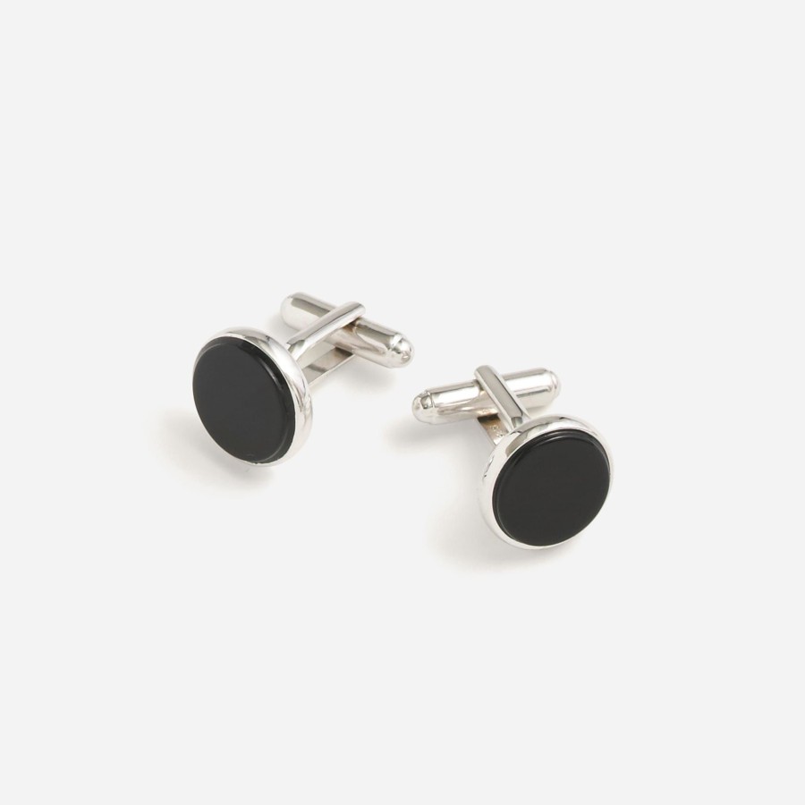 Clearance J.Crew Black Onyx Sterling Silver Rounded Cuff Links